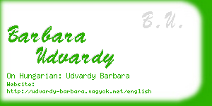 barbara udvardy business card